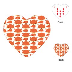 Cute Little Fox Pattern Playing Cards (heart)  by paulaoliveiradesign