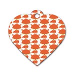 Cute Little Fox Pattern Dog Tag Heart (One Side) Front