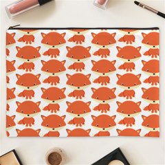 Cute Little Fox Pattern Cosmetic Bag (xxxl)  by paulaoliveiradesign