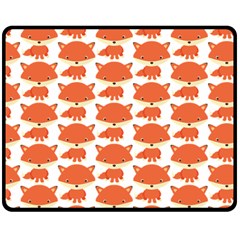 Cute Little Fox Pattern Double Sided Fleece Blanket (medium) 