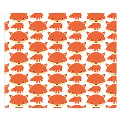 Cute Little Fox Pattern Double Sided Flano Blanket (small) 