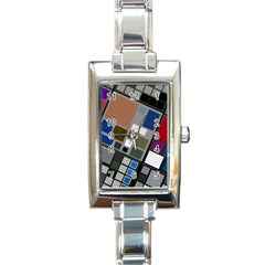 Abstract Composition Rectangle Italian Charm Watch