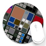 Abstract Composition Round Mousepads Front