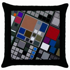 Abstract Composition Throw Pillow Case (Black)