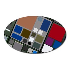 Abstract Composition Oval Magnet