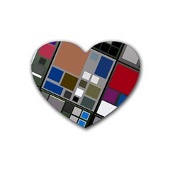 Abstract Composition Rubber Coaster (heart)  by Nexatart