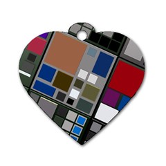 Abstract Composition Dog Tag Heart (Two Sides)