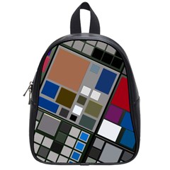 Abstract Composition School Bag (small) by Nexatart