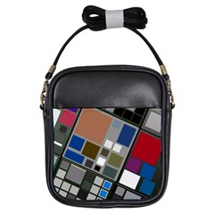 Abstract Composition Girls Sling Bags