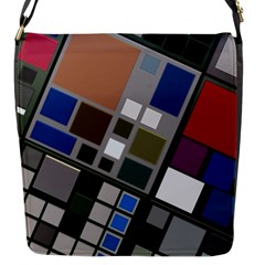 Abstract Composition Flap Messenger Bag (S)