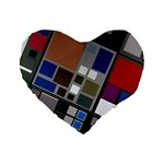 Abstract Composition Standard 16  Premium Flano Heart Shape Cushions Front