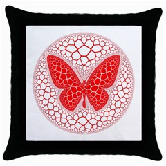 Butterfly Throw Pillow Case (black) by Nexatart