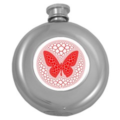 Butterfly Round Hip Flask (5 Oz) by Nexatart