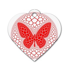 Butterfly Dog Tag Heart (two Sides) by Nexatart