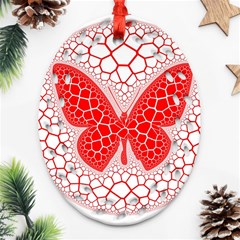 Butterfly Oval Filigree Ornament (two Sides) by Nexatart