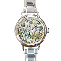 Simple Map Of The City Round Italian Charm Watch