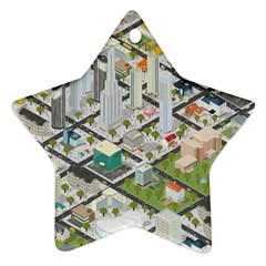 Simple Map Of The City Ornament (star) by Nexatart