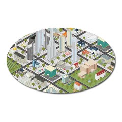 Simple Map Of The City Oval Magnet by Nexatart