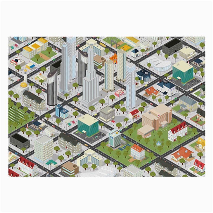 Simple Map Of The City Large Glasses Cloth