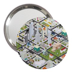 Simple Map Of The City 3  Handbag Mirrors by Nexatart