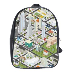 Simple Map Of The City School Bag (xl) by Nexatart