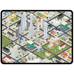 Simple Map Of The City Double Sided Fleece Blanket (large)  by Nexatart