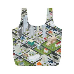 Simple Map Of The City Full Print Recycle Bags (m)  by Nexatart