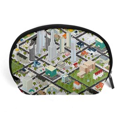 Simple Map Of The City Accessory Pouches (large)  by Nexatart