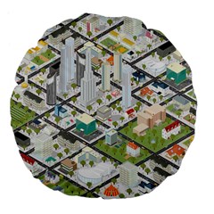 Simple Map Of The City Large 18  Premium Flano Round Cushions by Nexatart