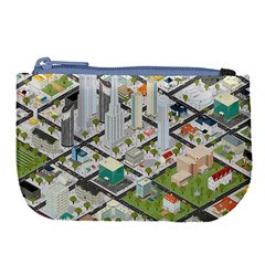 Simple Map Of The City Large Coin Purse