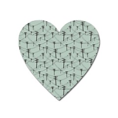 Telephone Lines Repeating Pattern Heart Magnet by Nexatart