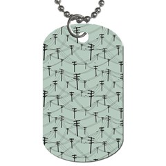 Telephone Lines Repeating Pattern Dog Tag (one Side) by Nexatart