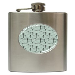 Telephone Lines Repeating Pattern Hip Flask (6 Oz) by Nexatart