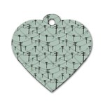 Telephone Lines Repeating Pattern Dog Tag Heart (Two Sides) Front