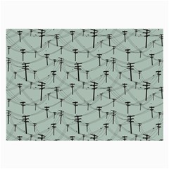 Telephone Lines Repeating Pattern Large Glasses Cloth (2-side) by Nexatart