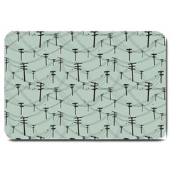 Telephone Lines Repeating Pattern Large Doormat  by Nexatart