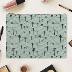 Telephone Lines Repeating Pattern Cosmetic Bag (xl) by Nexatart