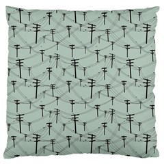 Telephone Lines Repeating Pattern Large Cushion Case (one Side) by Nexatart