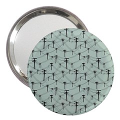 Telephone Lines Repeating Pattern 3  Handbag Mirrors by Nexatart