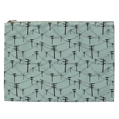 Telephone Lines Repeating Pattern Cosmetic Bag (xxl)  by Nexatart