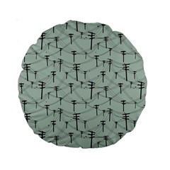 Telephone Lines Repeating Pattern Standard 15  Premium Round Cushions by Nexatart