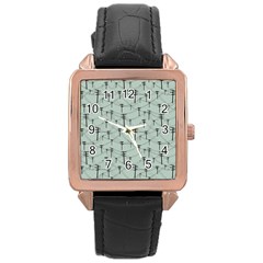 Telephone Lines Repeating Pattern Rose Gold Leather Watch  by Nexatart