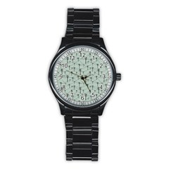 Telephone Lines Repeating Pattern Stainless Steel Round Watch by Nexatart