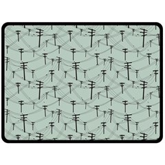 Telephone Lines Repeating Pattern Double Sided Fleece Blanket (large)  by Nexatart