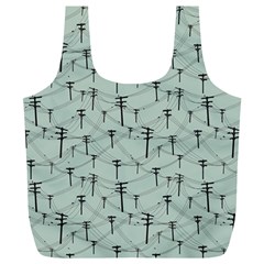 Telephone Lines Repeating Pattern Full Print Recycle Bags (l)  by Nexatart