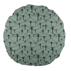 Telephone Lines Repeating Pattern Large 18  Premium Flano Round Cushions by Nexatart