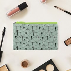 Telephone Lines Repeating Pattern Cosmetic Bag (xs) by Nexatart