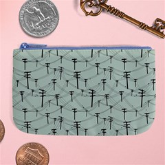 Telephone Lines Repeating Pattern Large Coin Purse