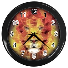 Fractal Lion Wall Clocks (black) by Nexatart