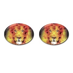 Fractal Lion Cufflinks (oval) by Nexatart